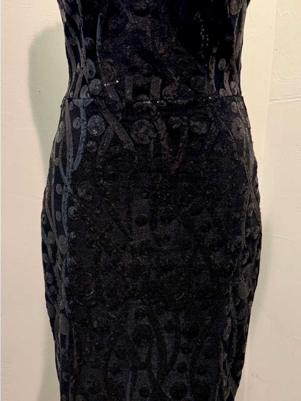 Bettie Page Black Sequin Pattern Midi Dress